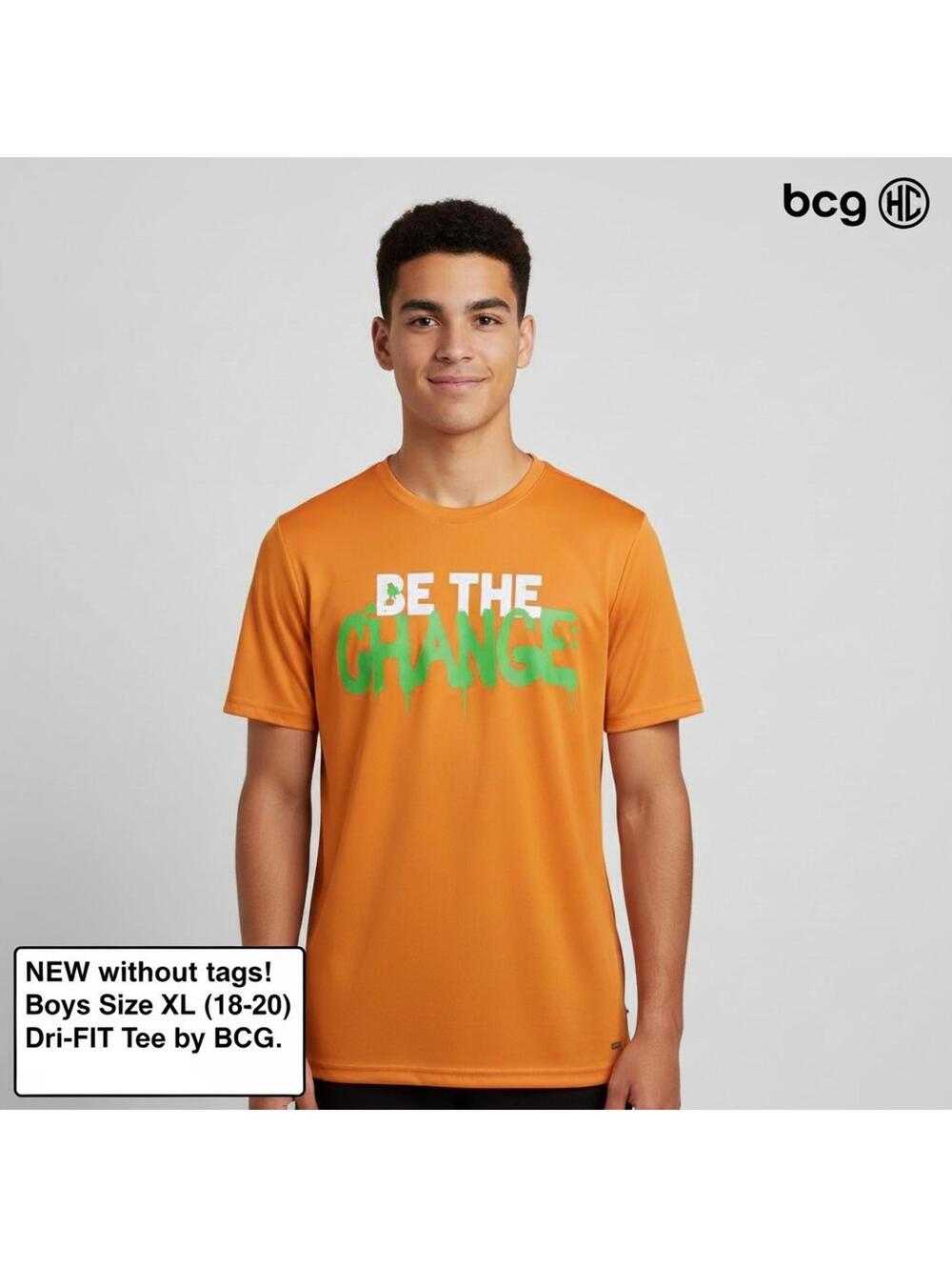 Boys XL (18-20) BCG Orange Dri-FIT Graphic Tee-Be The Change